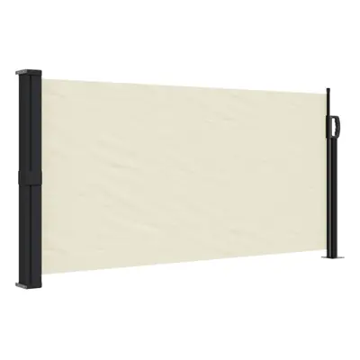 vidaXL Retractable Side Awning Outdoor Privacy Screen Shade Cream 100x500 cm