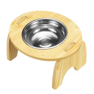 (Stainless steel, Single Bowl) Double Elevated Pet Bowl Dog Cat Feeder Food Kind of Materials An