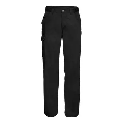 (48R, Black) Russell Mens Polycotton Twill Work Trousers