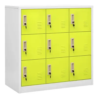 vidaXL Locker Cabinet Light Grey and Green Steel Office School Storage Cabinet