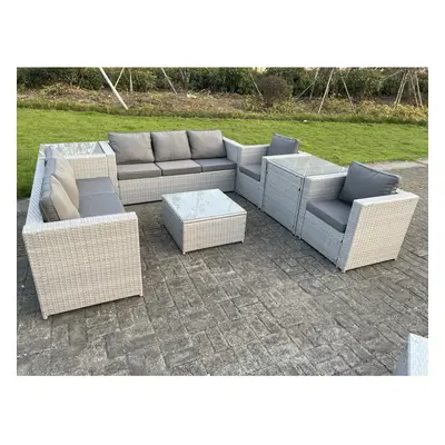 Fimous Outdoor PE Rattan Garden Furniture Set Wicker Sofa Side Table