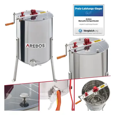 AREBOS Manual Honey Extractor | Tangential Extractor | 4-Combs Extractor | -Frame Extractor | St