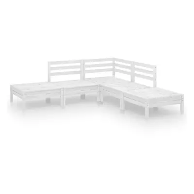 vidaXL Garden Lounge Set Outdoor Sofa Set Couch Piece Solid Pinewood White