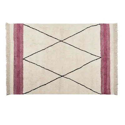 Cotton Area Rug x cm Beige and Pink AFSAR