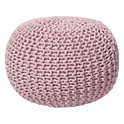 Cotton Knitted Pouffe x cm Pink CONRAD