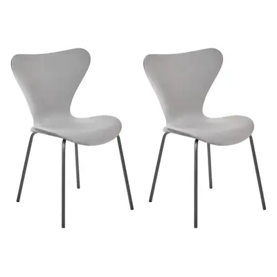 Set of Dining Chairs BOONVILLE Velvet Light Grey