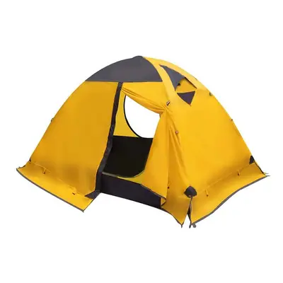 (Yellow) People Ultralight Outdoor Camping Tent Aluminum Pole 210T Polyester Fabric Coated PU500