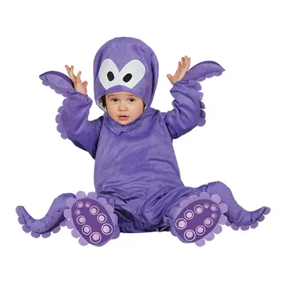 Baby purple octopus hooded jumpsuit costume