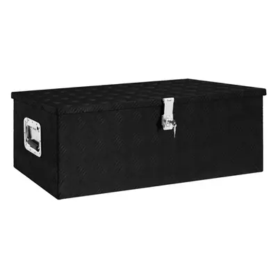 vidaXL Storage Box Black 90x47x33.5 cm Aluminium Storage Chest Blanket Box