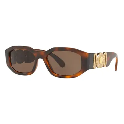 VERSACE Dark Brown MEDUSA BIGGIE Hexagon Sunglasses