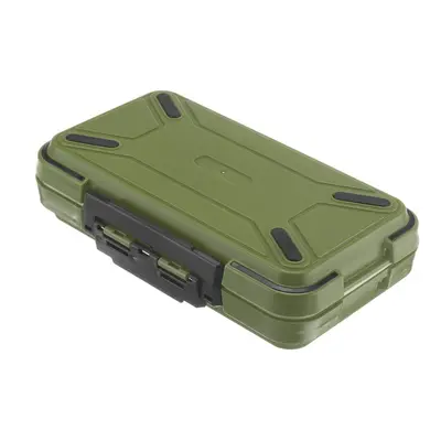 (Green) Dual-Layer Plastic Fishing Lure Fish Hook Bait Storage Tackle Box Case Organizer