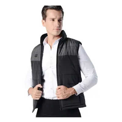 (Gray, 2XL) Electric Vest USB Heated Heating Pad Winter Coat Jacket Warm