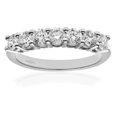 (O) Jewelco London 18ct Diamond White Gold Eternity Ring, H/SI Certified Diamonds, Round Brillia