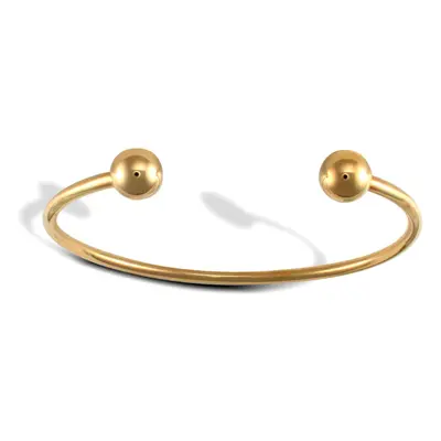 Jewelco London Ladies Solid 9ct Yellow Gold Torque 2.5mm Bangle Bracelet - JBG089