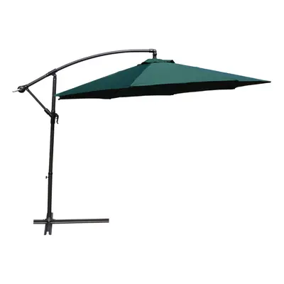 (Green) KCT 3.5m Large Garden and Patio Cantilever Parasol