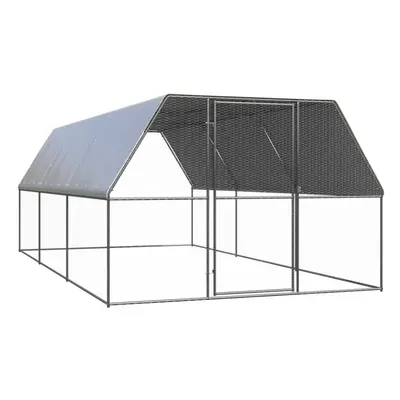 (3 x x m) vidaXL Outdoor Chicken Cage Galvanised Steel Hen House Chicken Run Multi Sizes