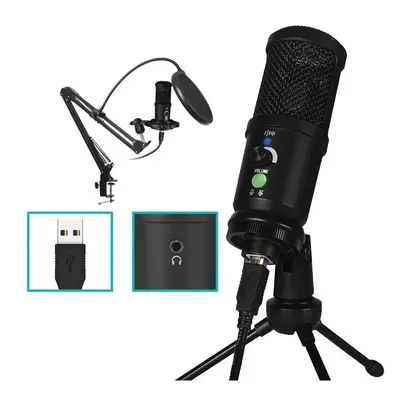 (2# Bundle Packing List) Professional Condenser Microphone Recording USB with Tripod for Compute