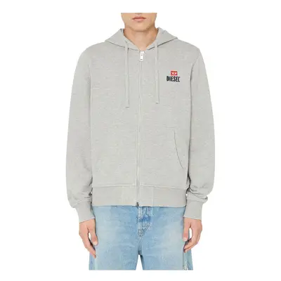 (Grey, L) DIESEL Girk Felpa Mens Hoodie Full Zip Jacket