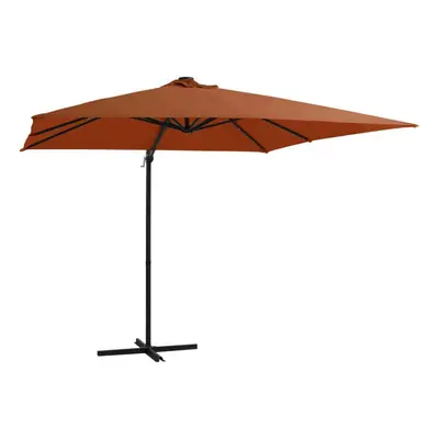 Cantilever Umbrella with LED lights Terracotta 250x250 cm