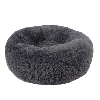 (Dark Grey, S) 40-100cm Pet Supplies Kennel Round Plush Pet Nest Padded Soft Warm For Cat Bed Ma