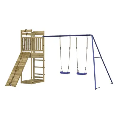 (solid impregnated pinewood) vidaXL Outdoor Playset Garden Playhouse Play Tower Set Impregnated 