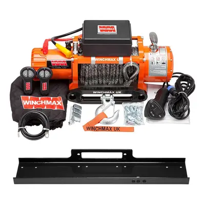 13,500lb 12V Electric Winch. 28m x 11mm Dyneema Rope. Flat Bed Mounting Plate.