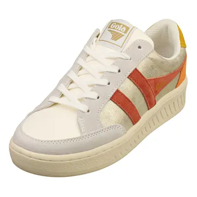 (4) Gola Superslam Blaze Womens Fashion Trainers in Gold Orange