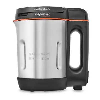 Morphy Richards Compact Soup Maker, Blend & Cook Smooth & Chunky Soup, Smoothies, Black & Stainl