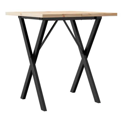 vidaXL Dining Table Kitchen Dinner Table X-Frame Solid Wood Pine and Steel