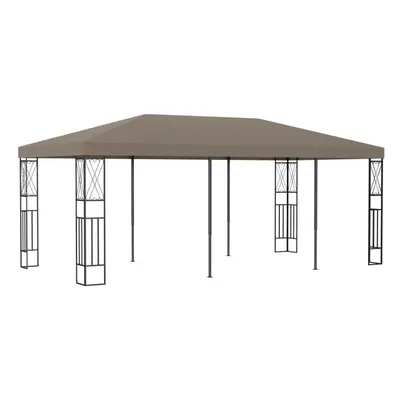 vidaXL Gazebo 6x3 m Taupe Fabric Garden Canopy Shelter Party Tent Sun Pavilion