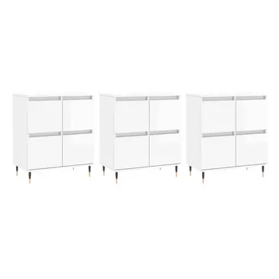 (high gloss white, pcs) vidaXL Sideboard Storage Cupboard Side Cabinets pcs White Engineered Woo