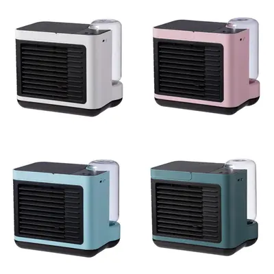 (Pink) 2000mAh USB Fan Portable Negative Ion Air Conditioning Fan Desktop Air Cooler Small Water