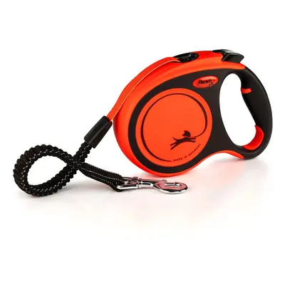 Flexi Xtreme Tape Orange & Black Large 5m Retractable Dog Leash/Lead for dogs up to 65kgs/143lbs