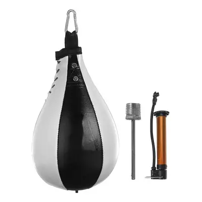 (White, Pear Shape) Punching Ball Inflatable Boxing Pear Shape Exercise Speed Bag Double End Box