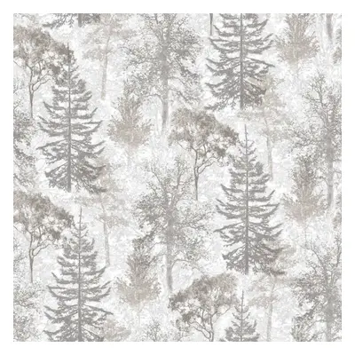 Evergreen Wallpaper White and Grey Interior Living Room Decor Wall Sticker