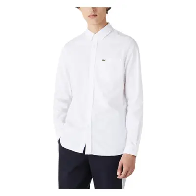 (White, S) LACOSTE CH4976 Mens Oxford Shirts Cotton Formal Top