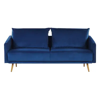 3 Seater Velvet Sofa Navy Blue MAURA