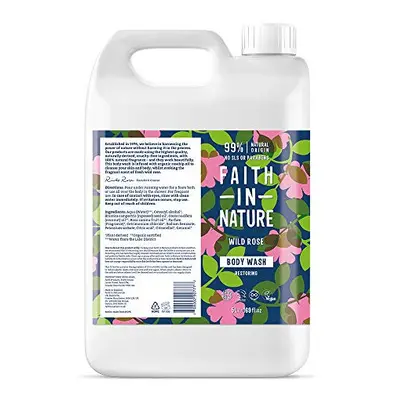 Faith In Nature Natural Wild Rose Body Wash, Restoring, Vegan and Cruelty Free, No SLS or Parabe