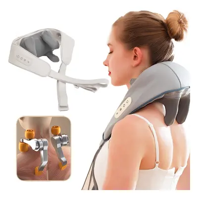 Electric Neck And Shoulder Massager Shiatsu Back Neck Massager With Heat(White)