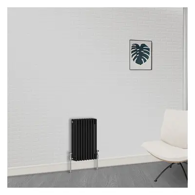 (600 x 425mm-3 Column) NRG Traditional Black Horizontal Vertical Bathroom Cast Iron Radiator