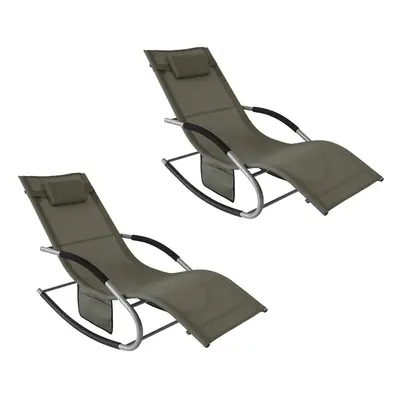 SoBuy Set of Outdoor Garden Rocking Chair Relaxing Chair OGS28-BR x2