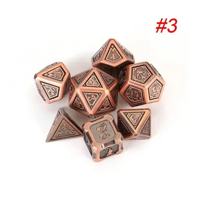 () 7pcs Set Embossed Heavy Metal Polyhedral Dices Playing Board Game Zinc Alloy