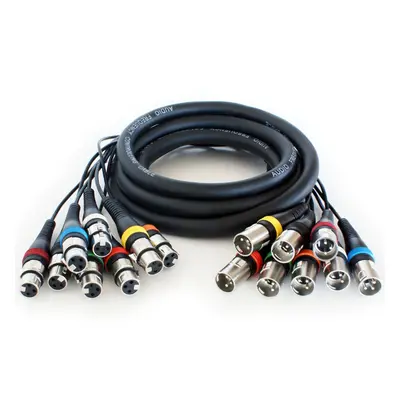 3m Way XLR Male to Female Loom Cable Microphone Stage Snake Multicore Lead