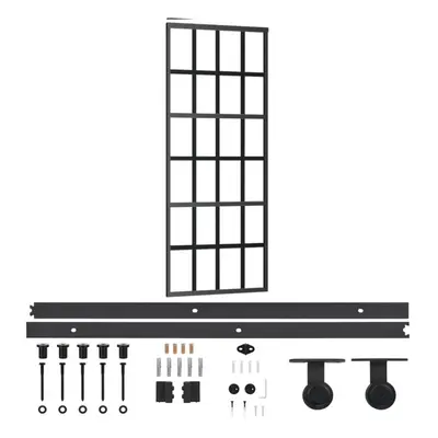 vidaXL Sliding Door with Hardware Set ESG Glass&Aluminium Sliding Door System