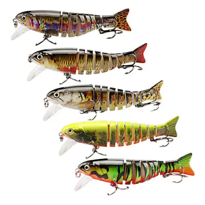 5 Pcs Multi-section Sinking Wobbler Fishing Lures Artificial Plastic Bait Crank Bait Fishing Tac