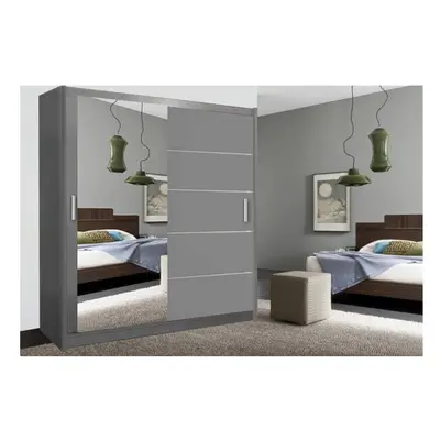 (Grey, 150cm) Lyon Modern Bedroom Sliding Door Wardrobe