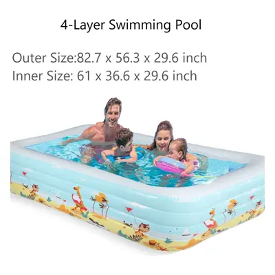 (5#) 1.8/2.1/3.6m Inflatable Swimming Pool With Bottom Layer Cotton