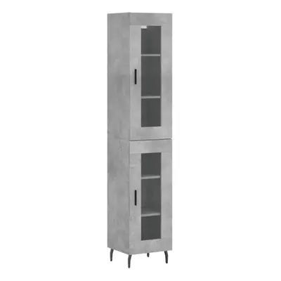 (concrete grey, glass door) vidaXL Highboard Sideboard Cupboard Side Board Storage Cabinet Engin