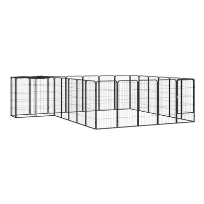 (350 x x cm) vidaXL Dog Playpen Panels Black Powder-coated Steel Dog Kennel Multi Sizes