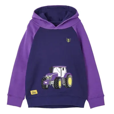 (5-6 Yrs, Purple Tractor AppliquÃ©) Jill Kids Hoodie